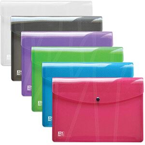 Oxford hawai Brieftaschen A4, aus Kunststoff, transparent, 6 Farben, 10er Pack Oxford hawai Brieftaschen A4, aus Kunststoff, transparent, 6 Farben, 10er Pack