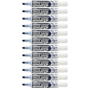 Pentel Maxiflo Marker, trocken abwischbar, mit Keilspitze, 12 Stück, blau Pentel Maxiflo Marker, trocken abwischbar, mit Keilspitze, 12 Stück, blau