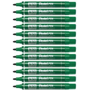 Pentel N50 Permanentmarker Rundspitze 1,5-2 mm Strichbreite 12 Stück grün Pentel N50 Permanentmarker Rundspitze 1,5-2 mm Strichbreite 12 Stück grün