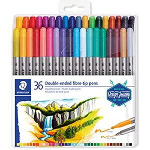 Staedtler Malíř na dvojité vlákno, dva hroty pro úzké a široké linie, průhledné pouzdro s 36 zářivými barvami, 3200 TB36 Staedtler Malíř na dvojité vlákno, dva hroty pro úzké a široké linie, průhledné pouzdro s 36 zářivými barvami, 3200 TB36