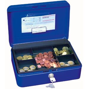 Wedo Kazeta na peníze 145303H (z práškově lakované oceli, zapuštěná rukojeť, svorka na bankovky a doklady, přihrádka na mince s 5 přihrádkami, bezpečnostní válcový zámek, 25 x 18 x 9 cm), modrá Wedo Kazeta na peníze 145303H (z práškově lakované oceli, zapuštěná rukojeť, svorka na bankovky a doklady, přihrádka na mince s 5 přihrádkami, bezpečnostní válcový zámek, 25 x 18 x 9 cm), modrá