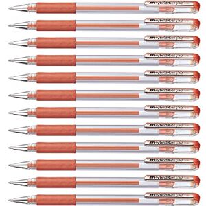 Pentel Inkoustové pero s gelovým inkoustem, 0,8 mm Lot de 12 Bronze métallisé Pentel Inkoustové pero s gelovým inkoustem, 0,8 mm Lot de 12 Bronze métallisé