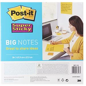 Post-it Poznámkové bločky Super Sticky Big Notes, balení s 1 blokem se 30 listy, 279 mm x 279 mm, žluté, extra silně lepicí poznámkové lístky na poznámky, pro seznamy úkolů a vzpomínky Post-it Poznámkové bločky Super Sticky Big Notes, balení s 1 blokem se 30 listy, 279 mm x 279 mm, žluté, extra silně lepicí poznámkové lístky na poznámky, pro seznamy úkolů a vzpomínky