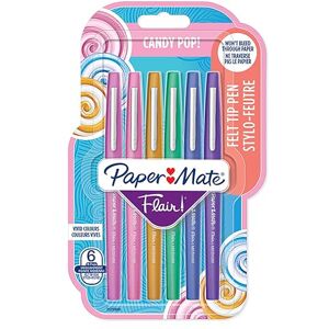 Paper Mate Flair fixy střední špička (0,7 mm) Candy POP barvy 6 kusů Paper Mate Flair fixy střední špička (0,7 mm) Candy POP barvy 6 kusů