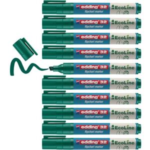 Edding 32 EcoLine popisovač na flipcharty zelený 10 tužek klínový hrot 1-5 mm pro psaní, kreslení na flipcharts inkoust neprorazí papírem nevysychá doplňovací Edding 32 EcoLine popisovač na flipcharty zelený 10 tužek klínový hrot 1-5 mm pro psaní, kreslení na flipcharts inkoust neprorazí papírem nevysychá doplňovací