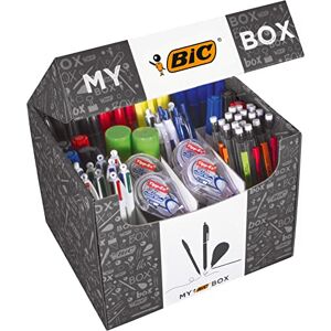 BIC Sada psacích potřeb: 75 kuličkových per, 8 zvýrazňovačů, 2 lepidla, 7 popisovačů, 8 korekčních válečků a 24 tužek, My Box BIC Sada psacích potřeb: 75 kuličkových per, 8 zvýrazňovačů, 2 lepidla, 7 popisovačů, 8 korekčních válečků a 24 tužek, My Box
