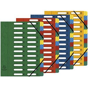 Exacompta 5324E Premium pořadač Harmonika Z extra silného kartonu Colorspan, DIN A4, 24 přihrádek a 2 gumových pásků s indexovým okénkem a pružnou zadní částí, 1 kus náhodná barva Exacompta 5324E Premium pořadač Harmonika Z extra silného kartonu Colorspan, DIN A4, 24 přihrádek a 2 gumových pásků s indexovým okénkem a pružnou zadní částí, 1 kus náhodná barva