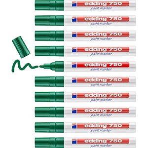 Edding 750 lakový popisovač – zelený – 10 tužek – kulatý hrot 2–4 mm – laková tužka pro značení a popisování kovu, skla, kamene nebo plastu – žáruvzdorná, permanentní, odolná proti rozmazání Edding 750 lakový popisovač – zelený – 10 tužek – kulatý hrot 2–4 mm – laková tužka pro značení a popisování kovu, skla, kamene nebo plastu – žáruvzdorná, permanentní, odolná proti rozmazání
