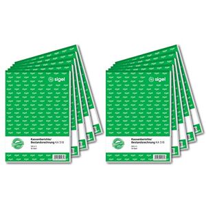Sigel KA518/10 zpráva o pokladně / faktura zásob, A5, 10 kusů po 50 listech, pro správné zjištění ukončení dne a zásoby pokladu, pro hrubé a čisté rezervace Sigel KA518/10 zpráva o pokladně / faktura zásob, A5, 10 kusů po 50 listech, pro správné zjištění ukončení dne a zásoby pokladu, pro hrubé a čisté rezervace