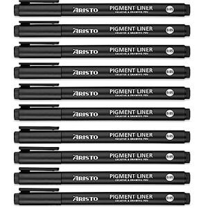 Aristo AR23515 Pigmentová linka 0,05 mm (Fineliner s vysoce pigmentovaným inkoustem, odolná vůči světlu a vodě, kovová špička) 10 kusů, černá Aristo AR23515 Pigmentová linka 0,05 mm (Fineliner s vysoce pigmentovaným inkoustem, odolná vůči světlu a vodě, kovová špička) 10 kusů, černá