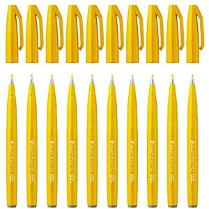 Pentel SES15C-G fixy s pružným hrotem podobným štětci žluté 10 kusů Pentel SES15C-G fixy s pružným hrotem podobným štětci žluté 10 kusů