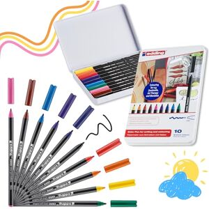 Edding 1300 fixů na vlákna medium – vícebarevné – 10 tužek – kulatý hrot 2 mm – fixy pro kreslení a psaní – značkovač do školy, mandala, bullet Journal Edding 1300 fixů na vlákna medium – vícebarevné – 10 tužek – kulatý hrot 2 mm – fixy pro kreslení a psaní – značkovač do školy, mandala, bullet Journal