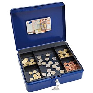 Wedo 145403H kazeta na peníze z oceli s práškovým nástřikem, sponka na bankovky a doklady, 5násobná vložka na mince, bezpečnostní cylindrický zámek, modrá, 30 x 24 x 9 cm Wedo 145403H kazeta na peníze z oceli s práškovým nástřikem, sponka na bankovky a doklady, 5násobná vložka na mince, bezpečnostní cylindrický zámek, modrá, 30 x 24 x 9 cm