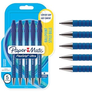 Paper Mate Flexgrip Ultra kuličkové pero střední hrot (1,0 mm) modrý inkoust 5 kusů Paper Mate Flexgrip Ultra kuličkové pero střední hrot (1,0 mm) modrý inkoust 5 kusů