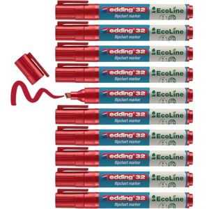 Edding 32 EcoLine zvýrazňovač flipchartu – červená – 10 tužek – klínový hrot 1 – 5 mm – pro psaní, kreslení na rozepínách – inkoust se nerozbije – nevysává – doplňovací Edding 32 EcoLine zvýrazňovač flipchartu – červená – 10 tužek – klínový hrot 1 – 5 mm – pro psaní, kreslení na rozepínách – inkoust se nerozbije – nevysává – doplňovací