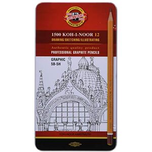 Koh-I-Noor 1502/III Graphitstifte 'GRAPHIC', Härtegrade von 5B bis 5H, 12er Set Koh-I-Noor 1502/III Graphitstifte 'GRAPHIC', Härtegrade von 5B bis 5H, 12er Set