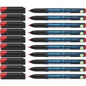 Schneider Maxx 220 S univerzální zvýrazňovač (permanentní, Cap-Off-Ink, 0,4 mm) balení 10 ks červená Schneider Maxx 220 S univerzální zvýrazňovač (permanentní, Cap-Off-Ink, 0,4 mm) balení 10 ks červená