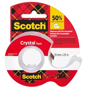 Scotch Crystal lepicí páska, 19 mm x 25 m, 1 role na ruční odvíječi univerzální lepicí páska pro opravy, uzavírání dokumentů Scotch Crystal lepicí páska, 19 mm x 25 m, 1 role na ruční odvíječi univerzální lepicí páska pro opravy, uzavírání dokumentů