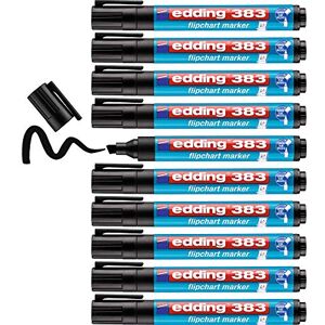 Edding 383 značkovačů Flipchart-Marker černý 10 tužek klínový hrot 1-5 mm tužka pro psaní, kreslení a značení na flipcharts inkoust neprorazí papírem nesuší – intenzivní barva Edding 383 značkovačů Flipchart-Marker černý 10 tužek klínový hrot 1-5 mm tužka pro psaní, kreslení a značení na flipcharts inkoust neprorazí papírem nesuší – intenzivní barva