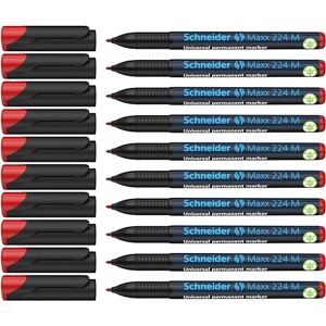 Schneider Maxx 224 M univerzální zvýrazňovač (permanentní, Cap-Off-Ink, doplňovatelný, 1,0 mm) balení 10 ks červená Schneider Maxx 224 M univerzální zvýrazňovač (permanentní, Cap-Off-Ink, doplňovatelný, 1,0 mm) balení 10 ks červená