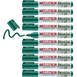 Edding 21 permanentních popisovačů Ecoline zelený 10 tužek kulatá špička 1,5-3 mm rychle schnoucí permanentní popisovač voděodolný, odolný proti rozmazání na karton, plast, dřevo, kov Edding 21 permanentních popisovačů Ecoline zelený 10 tužek kulatá špička 1,5-3 mm rychle schnoucí permanentní popisovač voděodolný, odolný proti rozmazání na karton, plast, dřevo, kov