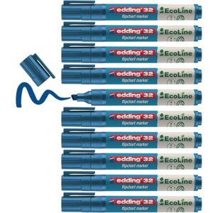 Edding 32 EcoLine popisovač na flipcharty modrý 10 tužek klínový hrot 1-5 mm pro psaní, kreslení na flipcharts inkoust neprorazí papírem nevysychá doplňovací Edding 32 EcoLine popisovač na flipcharty modrý 10 tužek klínový hrot 1-5 mm pro psaní, kreslení na flipcharts inkoust neprorazí papírem nevysychá doplňovací