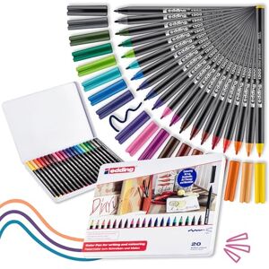Edding 1300 fixů střední – vícebarevné – 20 tužek – kulatý hrot 2 mm – značkovač na kreslení a psaní – značkovač do školy, Mandala, Bullet Journal Edding 1300 fixů střední – vícebarevné – 20 tužek – kulatý hrot 2 mm – značkovač na kreslení a psaní – značkovač do školy, Mandala, Bullet Journal