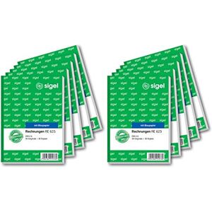 Sigel RE625/10 faktury A6, 2 x 50 listů, balení 10 kusů, se záložkovým otvorem, fakturační blok Sigel RE625/10 faktury A6, 2 x 50 listů, balení 10 kusů, se záložkovým otvorem, fakturační blok