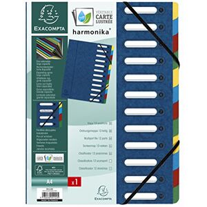 Exacompta 55122E balení po 6 kusech Premium pořadač Harmonika. Z extra silného kartonu Colorspanu DIN A4 12 přihrádek a 2 gumiček s okénkem indexu a pružným hřbetem desky na registry modré Exacompta 55122E balení po 6 kusech Premium pořadač Harmonika. Z extra silného kartonu Colorspanu DIN A4 12 přihrádek a 2 gumiček s okénkem indexu a pružným hřbetem desky na registry modré