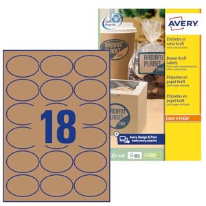 Avery 360 Etiketten, Kraftpapier, oval, L7103-20 Avery 360 Etiketten, Kraftpapier, oval, L7103-20