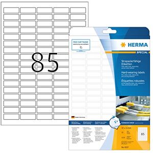 Herma 8337 Fóliové etikety odolné proti povětrnostním vlivům, 25 listů, 37 x 13 mm, 85 na arch A4, 2125 kusů, samolepicí, potiskovatelné, matné, prázdné samolepicí etikety, nálepky z fólie, bílé Herma 8337 Fóliové etikety odolné proti povětrnostním vlivům, 25 listů, 37 x 13 mm, 85 na arch A4, 2125 kusů, samolepicí, potiskovatelné, matné, prázdné samolepicí etikety, nálepky z fólie, bílé