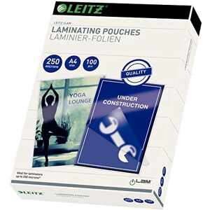Leitz Horká laminovací fólie A4 250 mic, vysoce kvalitní laminovací fólie v balení po 100 kusech, se zaoblenými rohy, průhledné, lesklé, pro použití doma nebo v kanceláři, 16935 Leitz Horká laminovací fólie A4 250 mic, vysoce kvalitní laminovací fólie v balení po 100 kusech, se zaoblenými rohy, průhledné, lesklé, pro použití doma nebo v kanceláři, 16935