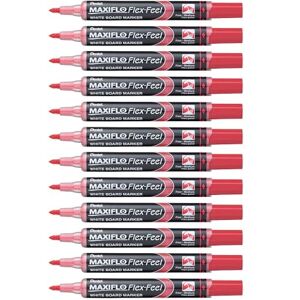 Pentel MWL5SBF-BX Maxiflo Flex-Feel Whiteboard-Marker, 12 Stück Rot Pentel MWL5SBF-BX Maxiflo Flex-Feel Whiteboard-Marker, 12 Stück Rot