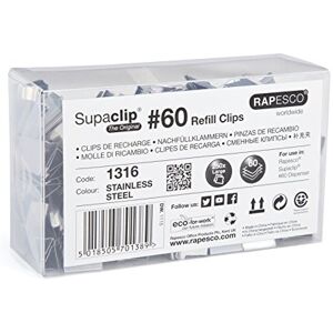 Rapesco 1316 Supaclip 60 nerezových kolíků na naplnění velké balení, 250 kusů Rapesco 1316 Supaclip 60 nerezových kolíků na naplnění velké balení, 250 kusů