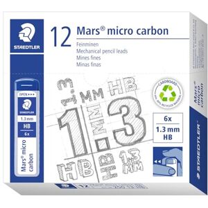 Staedtler 250 13-HB Mars Micro jemné tuhy, průměr tuhy 1,3 mm, HB, 12 kusů, grafitově šedá, 250 13-HB VE Staedtler 250 13-HB Mars Micro jemné tuhy, průměr tuhy 1,3 mm, HB, 12 kusů, grafitově šedá, 250 13-HB VE
