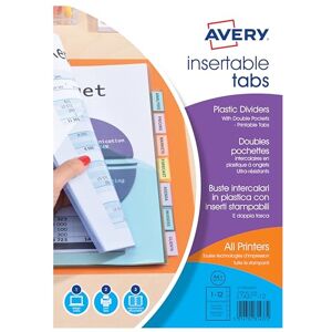 Avery 798770 Plastik-Register 12 Tabs personalisierbar Avery 798770 Plastik-Register 12 Tabs personalisierbar