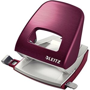 Leitz Kancelářská děrovačka z kovu, na 30 listů, kolejnice s údaji o formátu, ergonomický design, červený granát, série stylů, 50060028 Leitz Kancelářská děrovačka z kovu, na 30 listů, kolejnice s údaji o formátu, ergonomický design, červený granát, série stylů, 50060028