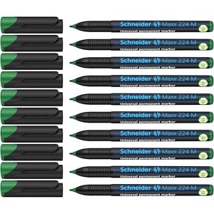 Schneider Maxx 224 M univerzální zvýrazňovač (permanentní, Cap-Off-Ink, doplňovatelný, 1,0 mm) balení 10 ks zelená Schneider Maxx 224 M univerzální zvýrazňovač (permanentní, Cap-Off-Ink, doplňovatelný, 1,0 mm) balení 10 ks zelená