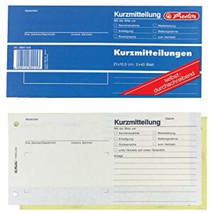Herlitz 892158 Kurzmitteilung, 21 x 10,5, 2 x 40 Blatt, selbstdurchschreibend, 5 Stück Herlitz 892158 Kurzmitteilung, 21 x 10,5, 2 x 40 Blatt, selbstdurchschreibend, 5 Stück