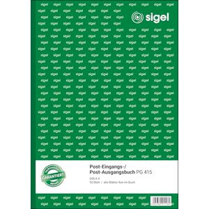 Sigel PG415 Post-Eingangsbuch / Post-Ausgangsbuch, A4, 50 Blatt, aus nachhaltigem Papier Sigel PG415 Post-Eingangsbuch / Post-Ausgangsbuch, A4, 50 Blatt, aus nachhaltigem Papier