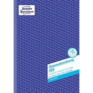 Avery 428 vyúčtování pokladny (A4, 2 x 50 listů, 1 list modrého papíru, sloupec DPH pro výdaje, testováno právními experty, pro DE/AT, pro řádné účetnictví) bílá/žlutá Avery 428 vyúčtování pokladny (A4, 2 x 50 listů, 1 list modrého papíru, sloupec DPH pro výdaje, testováno právními experty, pro DE/AT, pro řádné účetnictví) bílá/žlutá