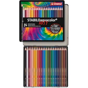 STABILO akvarelové pastelky aquacolor ARTY 24dílné kovové pouzdro STABILO akvarelové pastelky aquacolor ARTY 24dílné kovové pouzdro
