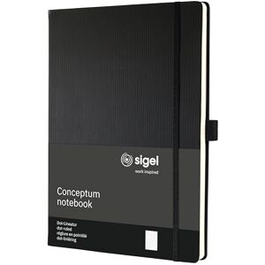 Sigel CO108 Premium poznámkový blok A4 tečkovaný černý, tvrdé desky, 194 očíslovaných stran, udržitelný papír, s obsahem, poutko na pero, skládací kapsa, zapínání na gumový pásek, Conceptum Sigel CO108 Premium poznámkový blok A4 tečkovaný černý, tvrdé desky, 194 očíslovaných stran, udržitelný papír, s obsahem, poutko na pero, skládací kapsa, zapínání na gumový pásek, Conceptum