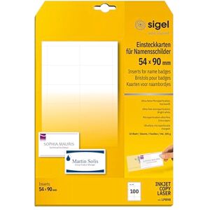 Sigel LP898 zasouvací karty pro jmenovky bílé, 54 x 90 mm (A4), 100 kusů, popisovací štítky, s ultra jemnou mikroperforací Sigel LP898 zasouvací karty pro jmenovky bílé, 54 x 90 mm (A4), 100 kusů, popisovací štítky, s ultra jemnou mikroperforací