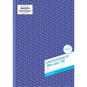 Avery 506 Lohn-/Gehaltsabrechnung Mini-Jobs (A4, mit 1 Blatt Blaupapier, vom Finanzamt anerkannt, für geringfügig Beschäftigte, mit Dokumentation gem. Mindestlohngesetz, 50 Blatt) weiß Avery 506 Lohn-/Gehaltsabrechnung Mini-Jobs (A4, mit 1 Blatt Blaupapier, vom Finanzamt anerkannt, für geringfügig Beschäftigte, mit Dokumentation gem. Mindestlohngesetz, 50 Blatt) weiß