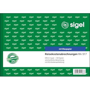 Sigel RA517 Úpočet cestovních nákladů týdně, A5 na šířku, 50 listů Sigel RA517 Úpočet cestovních nákladů týdně, A5 na šířku, 50 listů