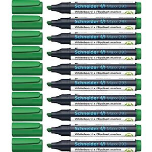 Schneider Maxx 293 Whiteboardmarker (Strichstärke: 2+5 mm, nachfüllbar) 10er Packung grün Schneider Maxx 293 Whiteboardmarker (Strichstärke: 2+5 mm, nachfüllbar) 10er Packung grün