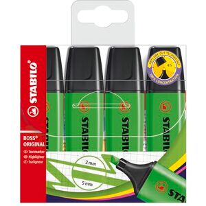 STABILO zvýrazňovač BOSS ORIGINAL 4dílné balení zelený STABILO zvýrazňovač BOSS ORIGINAL 4dílné balení zelený