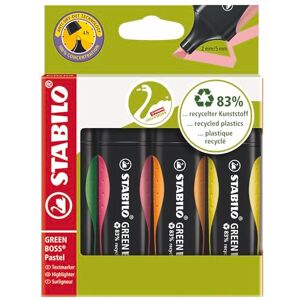 STABILO Ekologický zvýrazňovač GREEN Boss balení 4 ks zelená, růžová, oranžová, žlutá STABILO Ekologický zvýrazňovač GREEN Boss balení 4 ks zelená, růžová, oranžová, žlutá