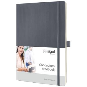 Sigel CO319 Premium poznámkový blok A4 linkovaný šedý, měkký obal, 194 očíslovaných stran, udržitelný papír, s rejstříkem obsahu, poutko na pero, skládací kapsa, gumový pásek, Conceptum Sigel CO319 Premium poznámkový blok A4 linkovaný šedý, měkký obal, 194 očíslovaných stran, udržitelný papír, s rejstříkem obsahu, poutko na pero, skládací kapsa, gumový pásek, Conceptum